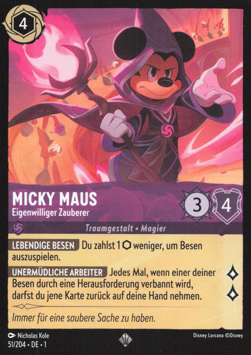 Micky Maus - Eigenwilliger Zauberer (V.1) 1TFC-051 Super Rare Deutsch