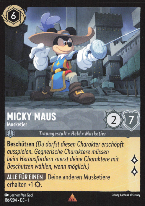 Micky Maus - Musketier 1TFC-186 Rare Deutsch