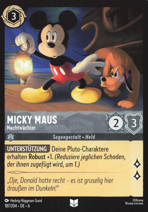 Micky Maus - Nachtwächter 6AZS-187 Uncommon Deutsch