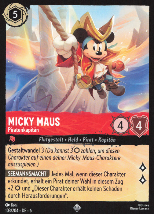 Micky Maus - Piratenkapitän 6AZS-103 Super Rare Deutsch