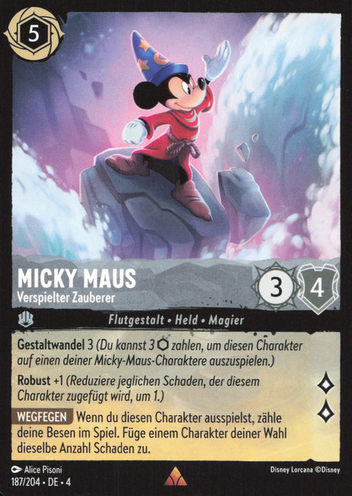 Micky Maus - Verspielter Zauberer (V.1) 4URS-187 Rare Deutsch