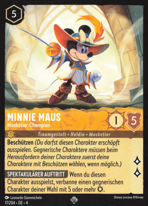 Minnie Maus - Musketier-Champion (V.1) 4URS-017 Super Rare Deutsch