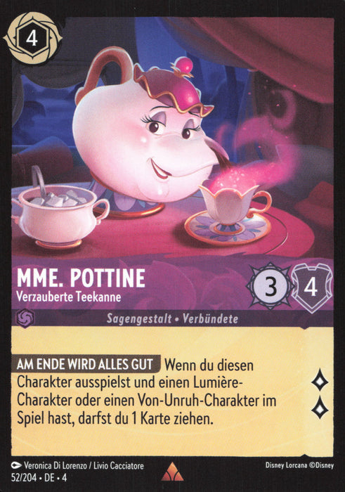 Mme. Pottine - Verzauberte Teekanne 4URS-052 Rare Deutsch