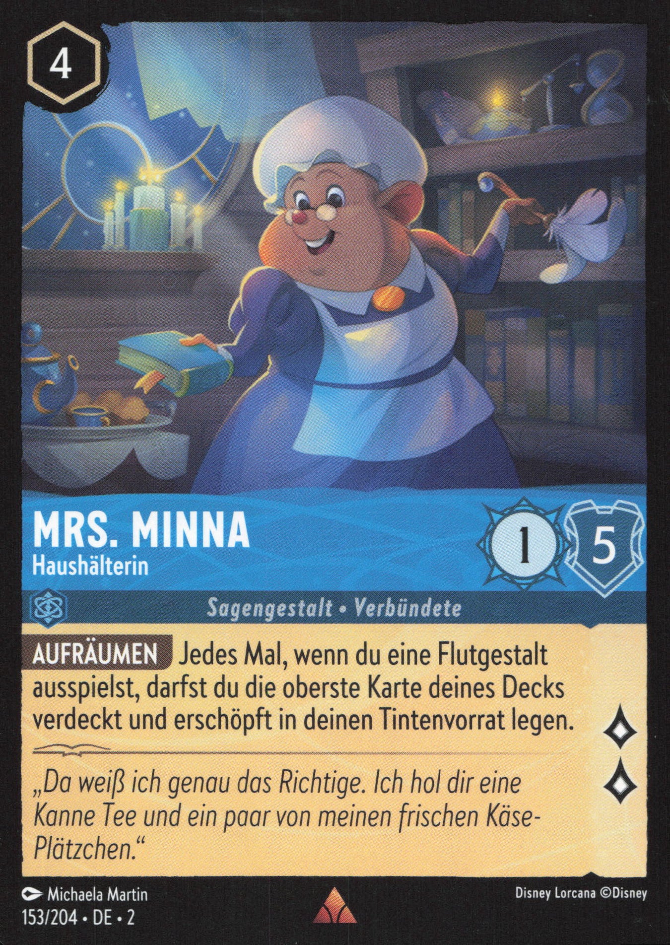 Alle Mrs. Minna Charakterkarten in Disney Lorcana