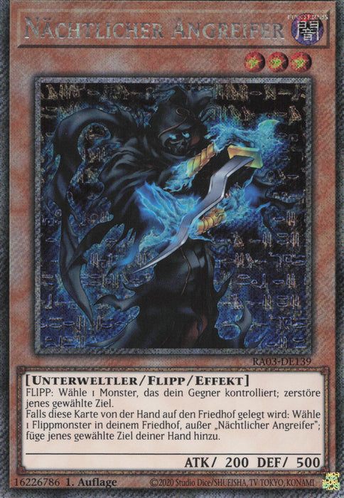 Nächtlicher Angreifer (V.1) RA03-DE139 Platinum Secret Rare Deutsch