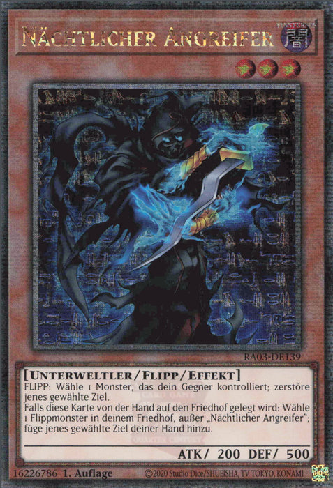 Nächtlicher Angreifer (V.2) RA03-DE139 Quarter Century Secret Rare Deutsch