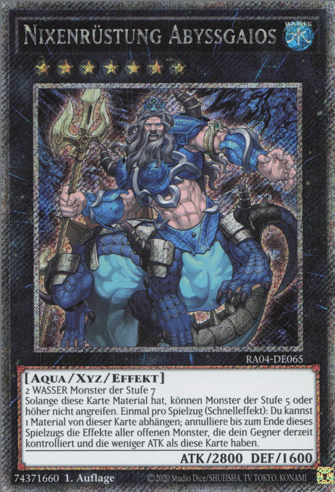 Nixenrüstung  Abyssgaios (V.4) RA04-DE065 Platinum Secret Rare Deutsch