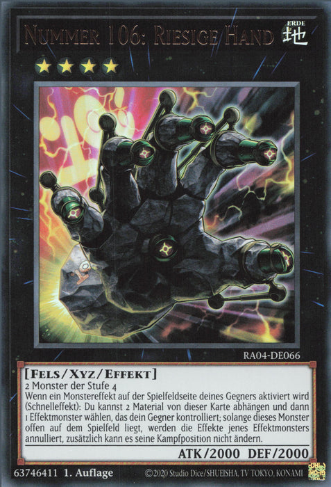 Nummer 106: Riesige Hand (V.2) RA04-DE066 Ultra Rare Deutsch