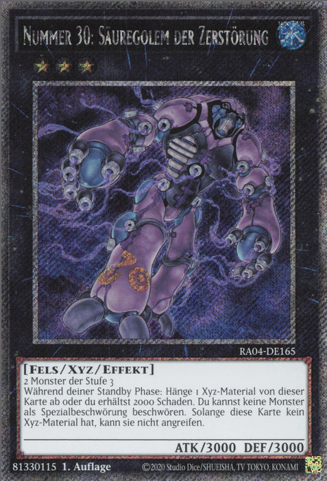 Nummer 30: Säuregolem der Zerstörung (V.1) RA04-DE165 Platinum Secret Rare Deutsch