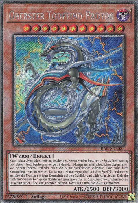 Oberster Todfeind Protos (V.4) RA03-DE023 Platinum Secret Rare Deutsch