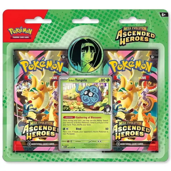 Pokémon Ascended Heroes Erika's Tangela 2 Pack Blister Englisch