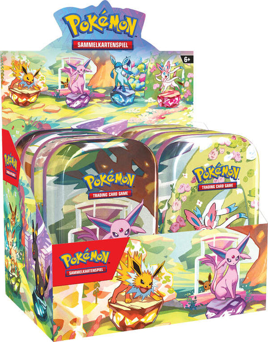Pokémon Karmesin & Purpur Prismatische Entwicklungen Mini-Tin Display Deutsch