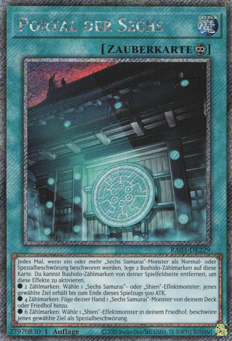 Portal der Sechs (V.1) RA03-DE229 Platinum Secret Rare Deutsch