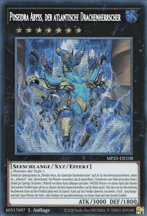 Poseidra Abyss, der atlantische Drachenherrscher MP25-DE108 Secret Rare Deutsch