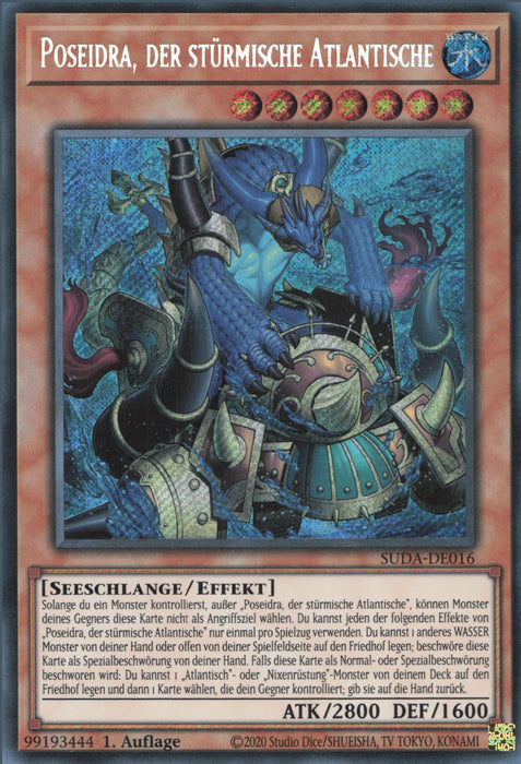 Poseidra, der stürmische Atlantische (V.1) SUDA-DE016 Secret Rare Deutsch