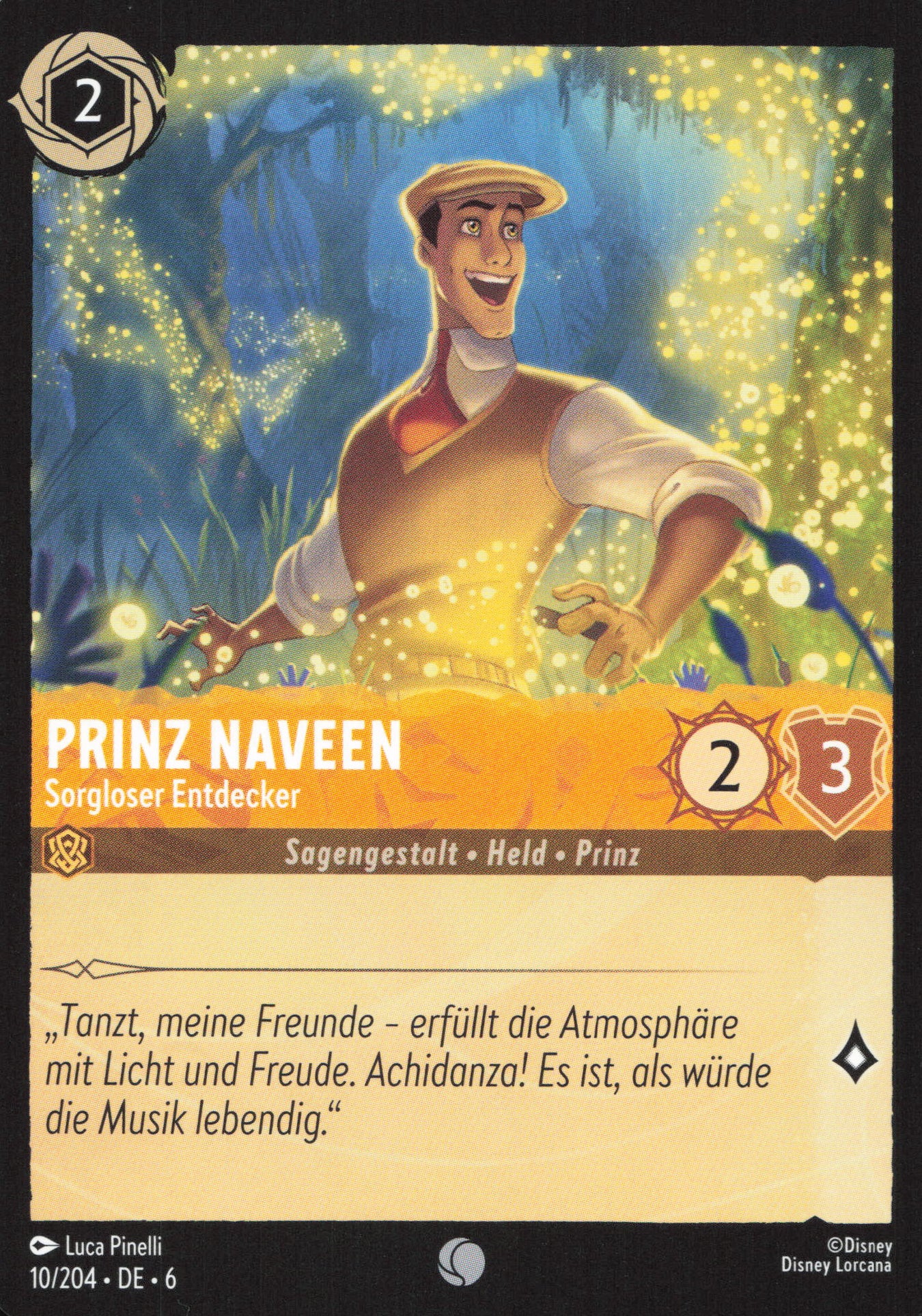 Alle Prinz Naveen Charakterkarten in Disney Lorcana