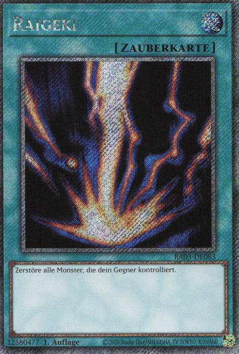 Raigeki (V.1) RA03-DE083 Platinum Secret Rare Deutsch