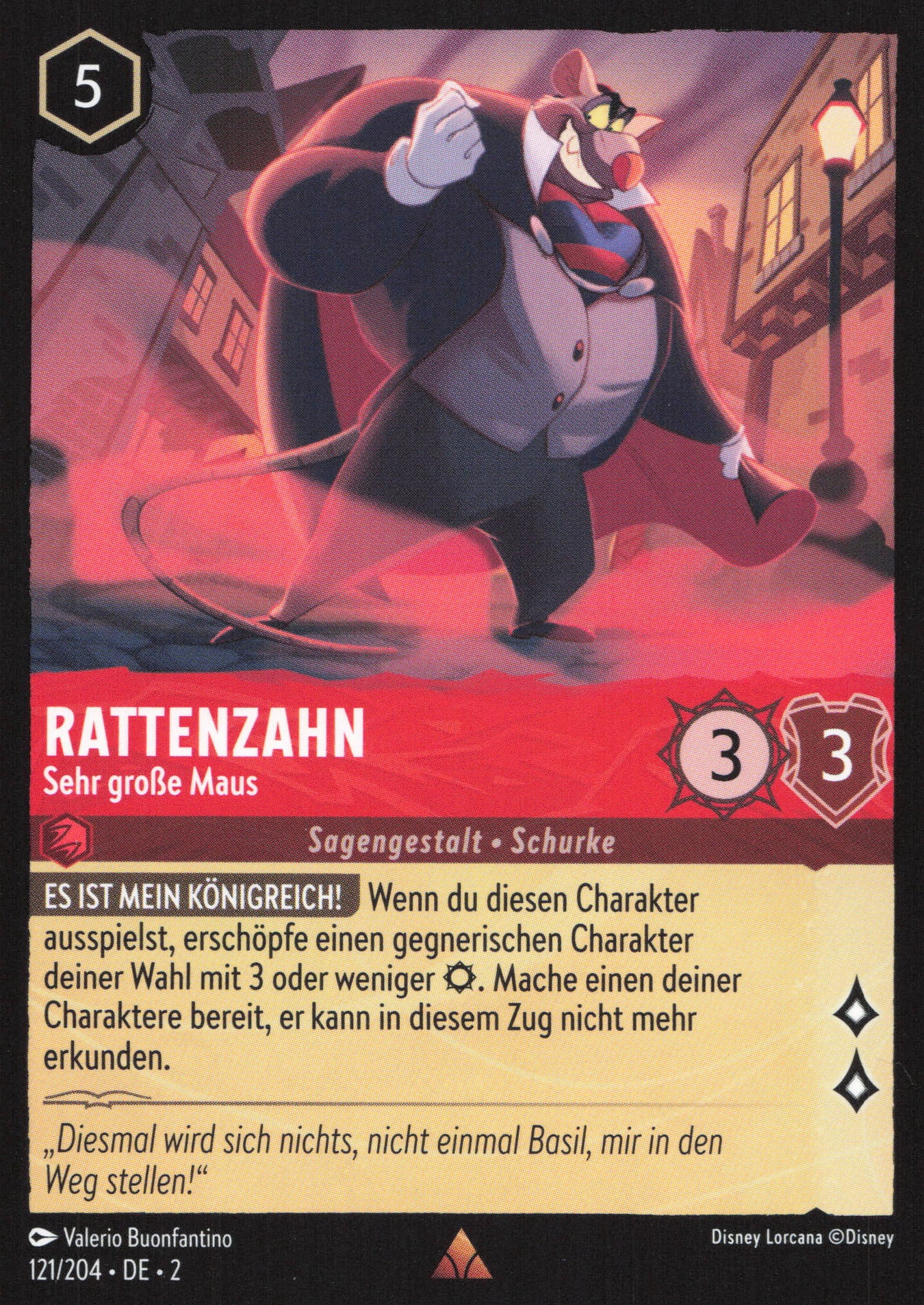 Alle Rattenzahn Charakterkarten in Disney Lorcana