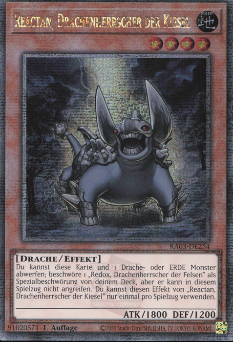 Reactan, Drachenherrscher der Kiesel (V.2) RA03-DE254 Quarter Century Secret Rare Deutsch
