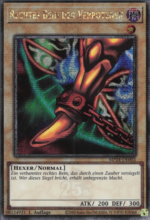 Rechtes Bein der Verbotenen MP24-DE002 Quarter Century Secret Rare Deutsch