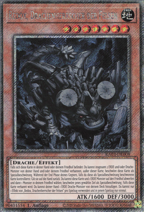 Redox, Drachenherrscher der Felsen (V.4) RA03-DE008 Platinum Secret Rare Deutsch