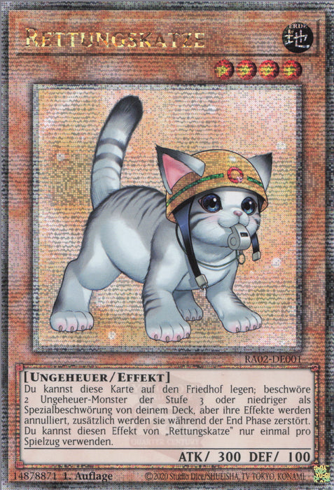 Rettungskatze (V.10) RA02-DE001 Quarter Century Secret Rare Deutsch