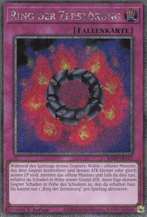 Ring der Zerstörung (V.1) RA04-DE119 Platinum Secret Rare Deutsch