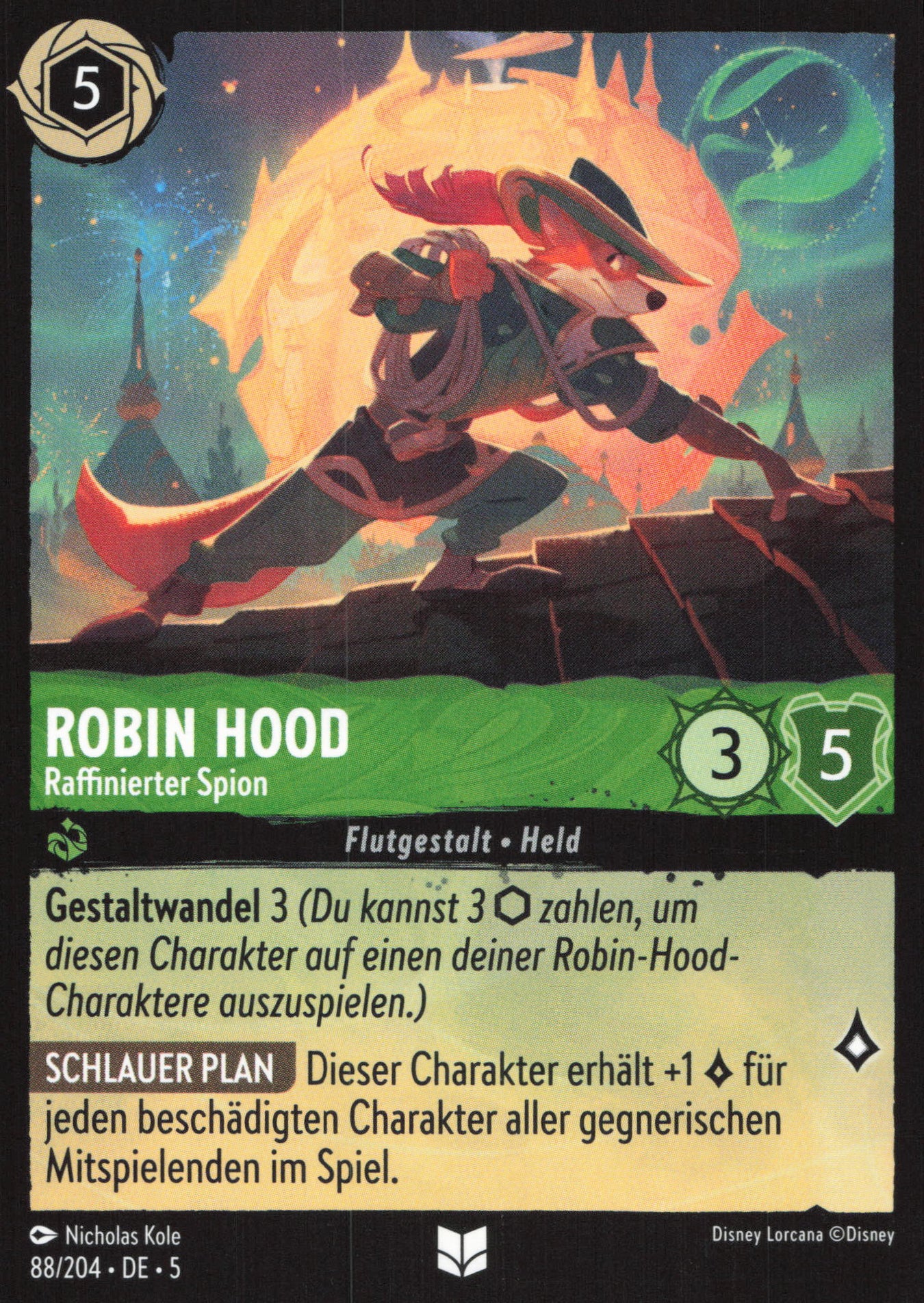 Alle Robin Hood Charakterkarten in Disney Lorcana