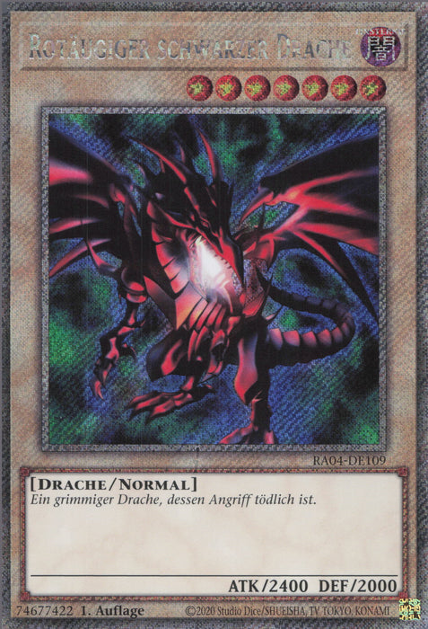 Rotäugiger schwarzer Drache (V.1) RA04-DE109 Platinum Secret Rare Deutsch