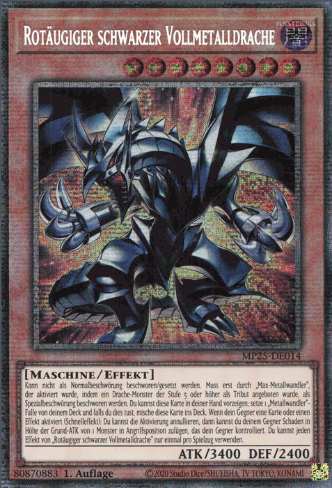 Rotäugiger schwarzer Vollmetalldrache MP25-DE014 Starlight Rare Deutsch