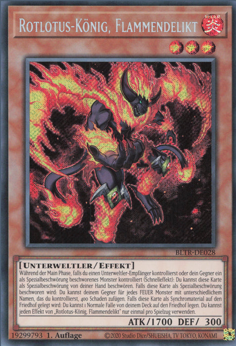 Rotlotus-König, Flammendelikt (V.1) BLTR-DE028 Secret Rare Deutsch