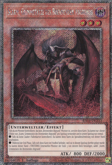 Scarm, Grimmetatze des Brennenden Abgrunds (V.1) RA04-DE233 Platinum Secret Rare Deutsch