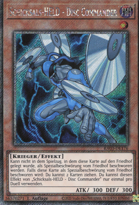 Schicksals-HELD - Disc Commander (V.1) RA03-DE176 Platinum Secret Rare Deutsch