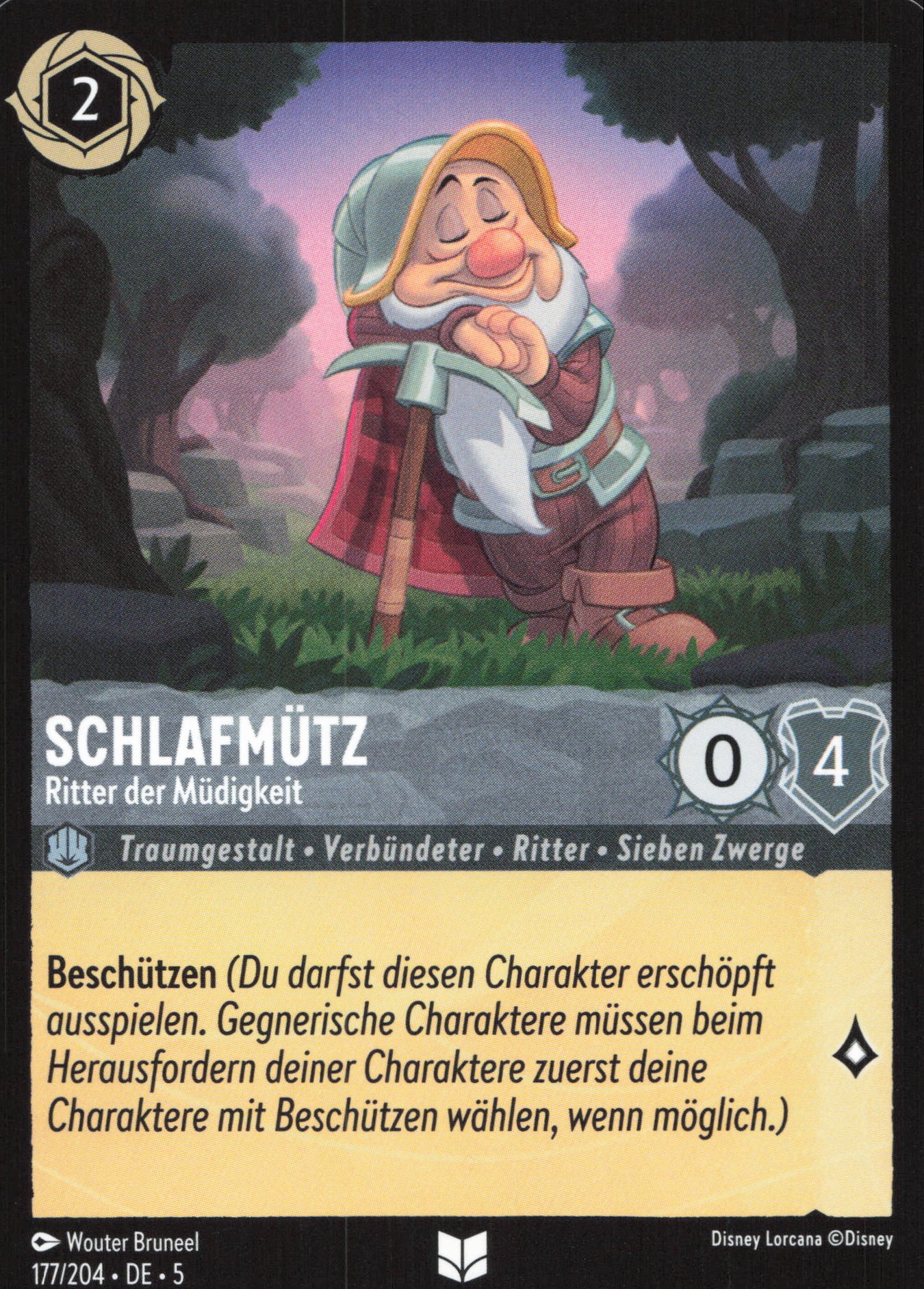 Alle Schlafmütz Charakterkarten in Disney Lorcana