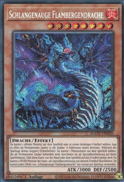 Schlangenauge Flambergendrache (V.1) AGOV-DE010 Secret Rare