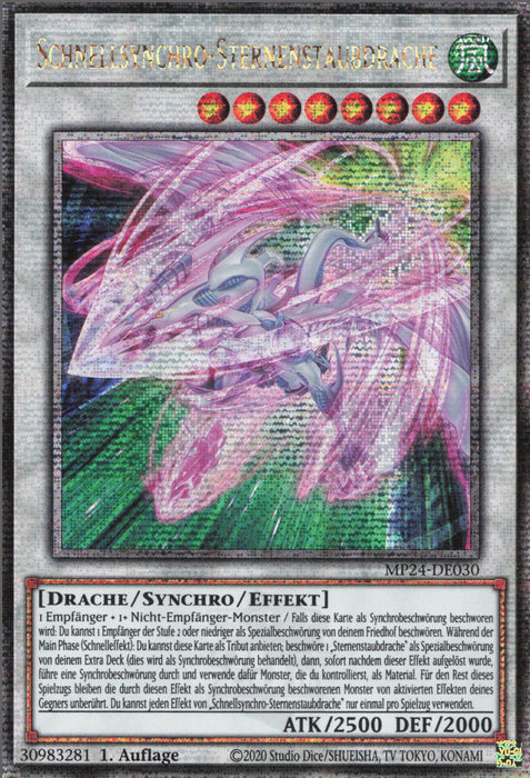 Schnellsynchro-Sternenstaubdrache MP24-DE030 Quarter Century Secret Rare Deutsch