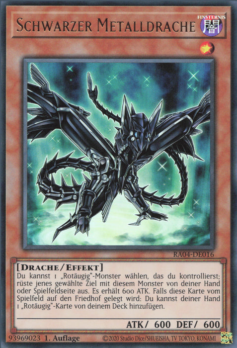 Schwarzer Metalldrache (V.2) RA04-DE016 Ultra Rare Deutsch