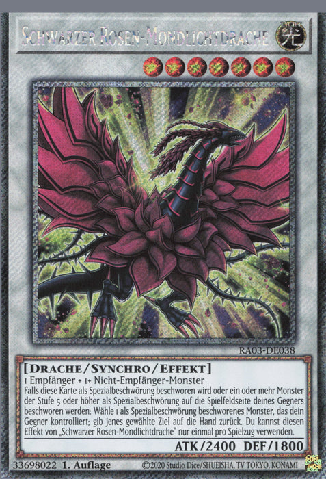 Schwarzer Rosen-Mondlichtdrache (V.4) RA03-DE038 Platinum Secret Rare Deutsch