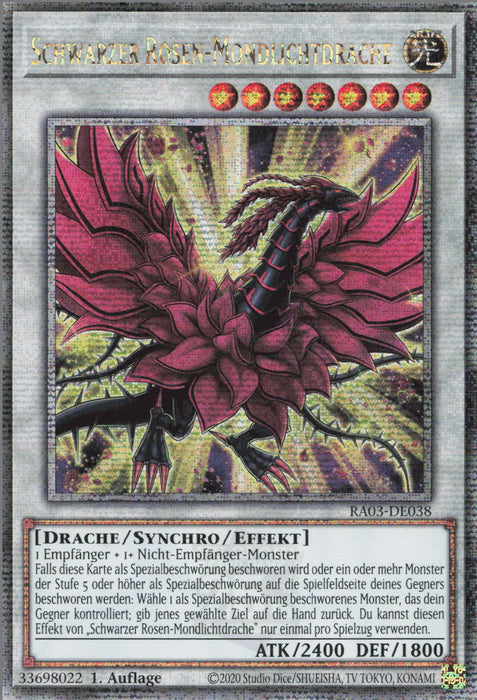 Schwarzer Rosen-Mondlichtdrache (V.5) RA03-DE038 Quarter Century Secret Rare Deutsch