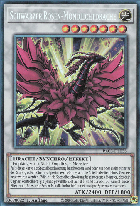 Schwarzer Rosen-Mondlichtdrache (V.6) RA03-DE038 Collectors Rare Deutsch