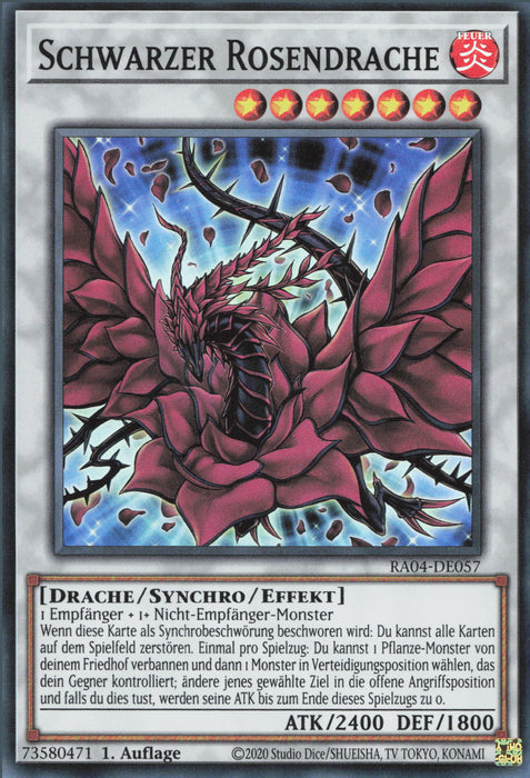 Schwarzer Rosendrache (V.1) RA04-DE057 Super Rare Deutsch