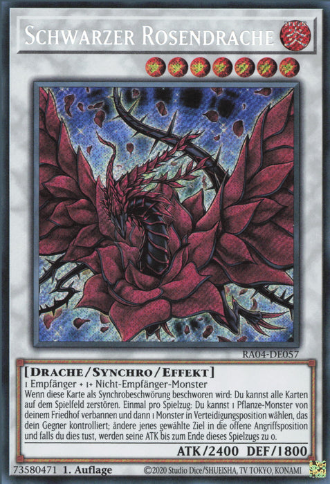 Schwarzer Rosendrache (V.3) RA04-DE057 Secret Rare Deutsch