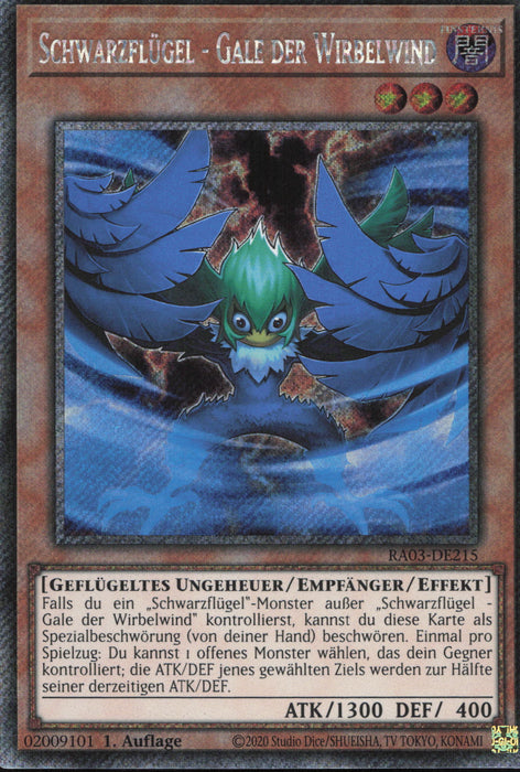 Schwarzflügel - Gale der Wirbelwind (V.1) RA03-DE215 Platinum Secret Rare Deutsch