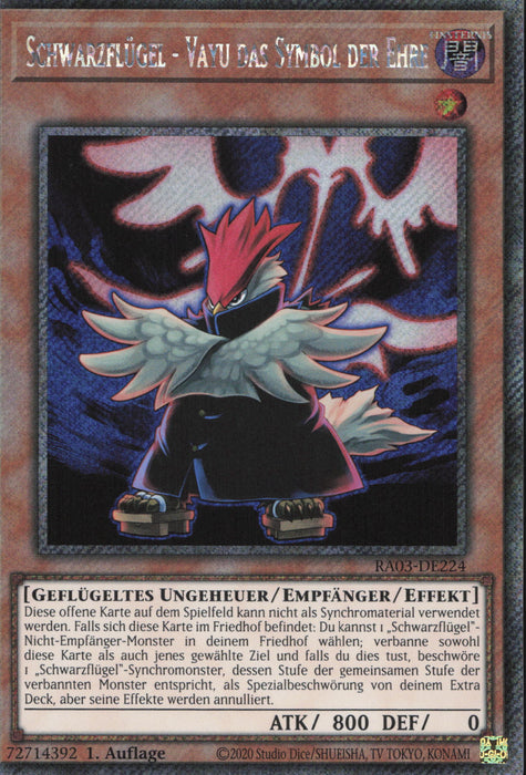 Schwarzflügel - Vayu das Symbol der Ehre (V.1) RA03-DE224 Platinum Secret Rare Deutsch