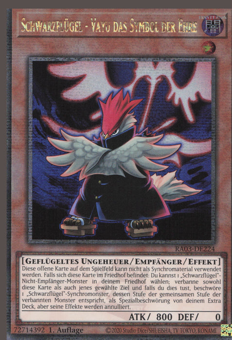 Schwarzflügel - Vayu das Symbol der Ehre (V.2) RA03-DE224 Quarter Century Secret Rare Deutsch
