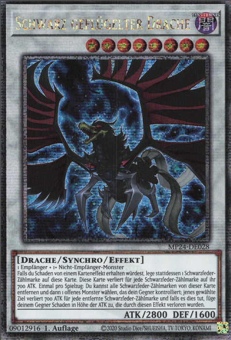 Schwarz geflügelter Drache MP24-DE028 Quarter Century Secret Rare Deutsch