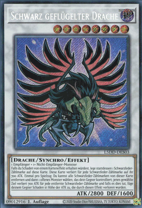 Schwarz geflügelter Drache (V.1) L5DD-DES03 Secret Rare Deutsch