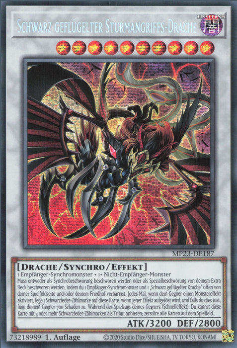 Schwarz geflügelter Sturmangriffs-Drache MP23-DE187 Secret Rare