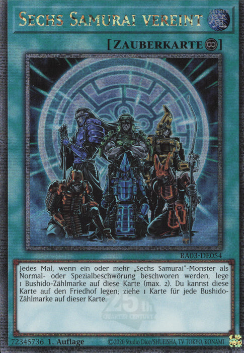 Sechs Samurai vereint (V.5) RA03-DE054 Quarter Century Secret Rare Deutsch