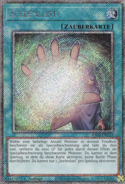 Seelenlast (V.1) RA04-DE222 Platinum Secret Rare Deutsch